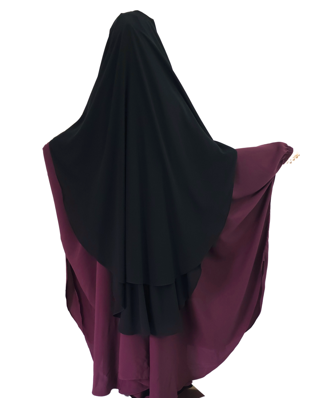 EXTRA LONG 3 LAYERS NIQAB WITH NOSE STRING