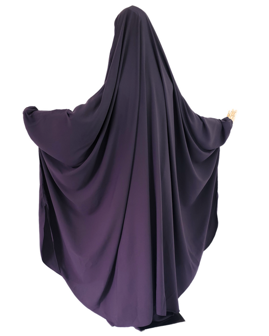 BIG WIDE 2 PIECE JILBAB DARK PLUM