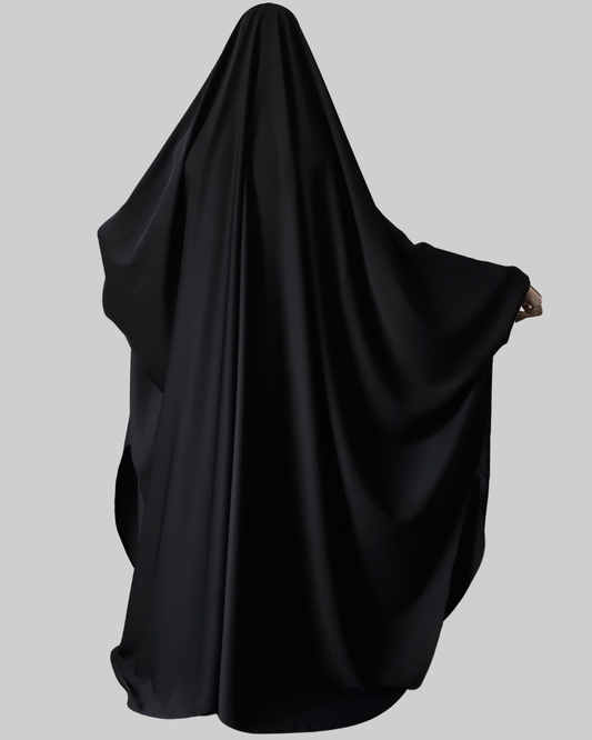 BIG WIDE 2 PIECE JILBAB NIDA BLACK - BUTTERFLY