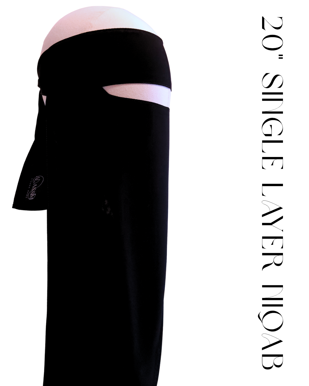 20″ LONG 1 LAYER NIQAB - NO PINCH