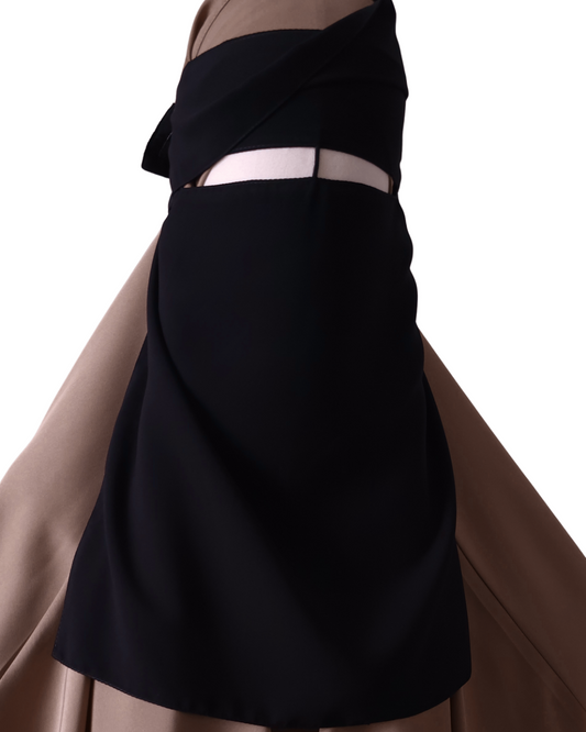 MEDIUM 1 LAYER NIQAB WITH EYE FLAP & NOSE STRING
