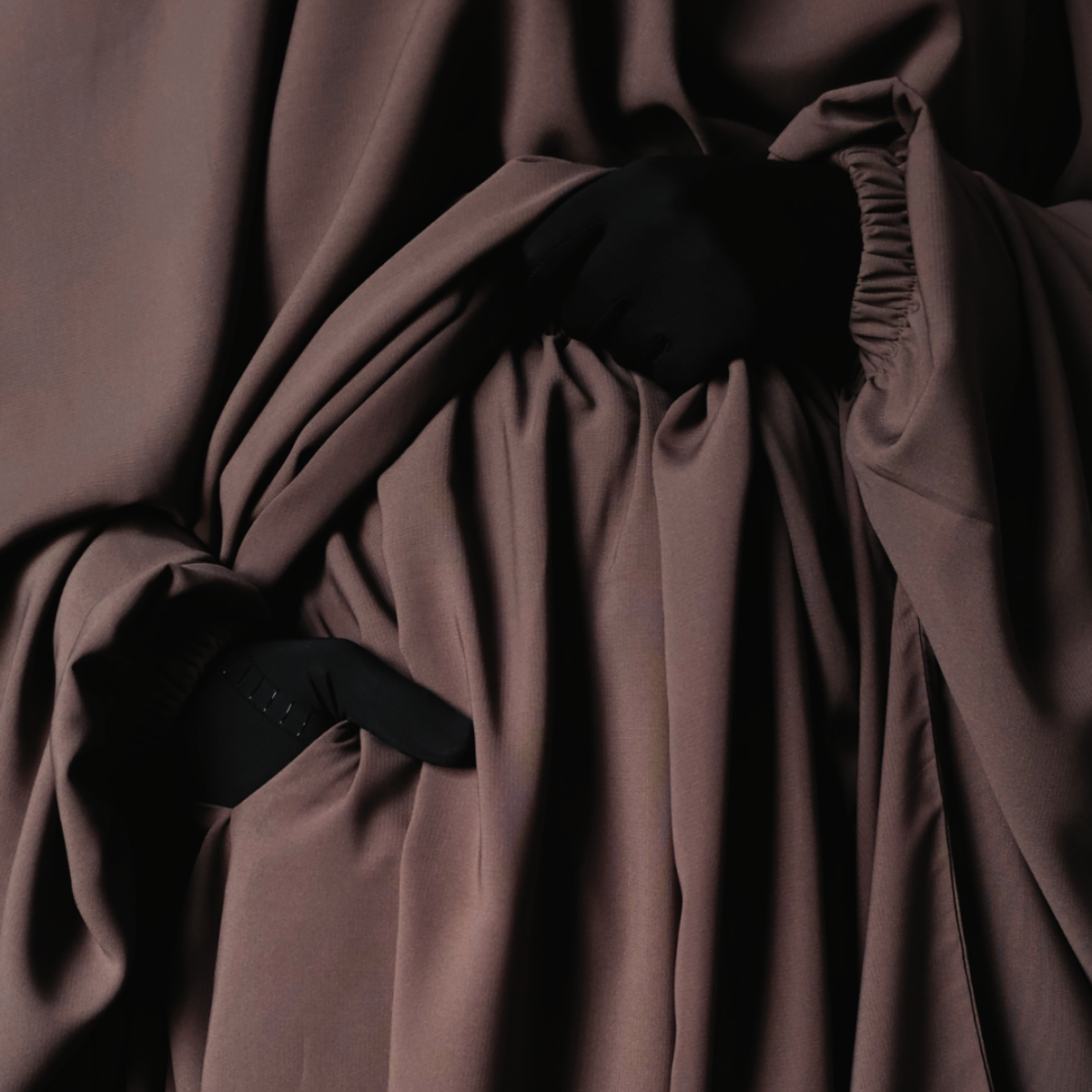 BIG WIDE 2 PIECE JILBAB NIDA DARK TAUPE - BUTTERFLY