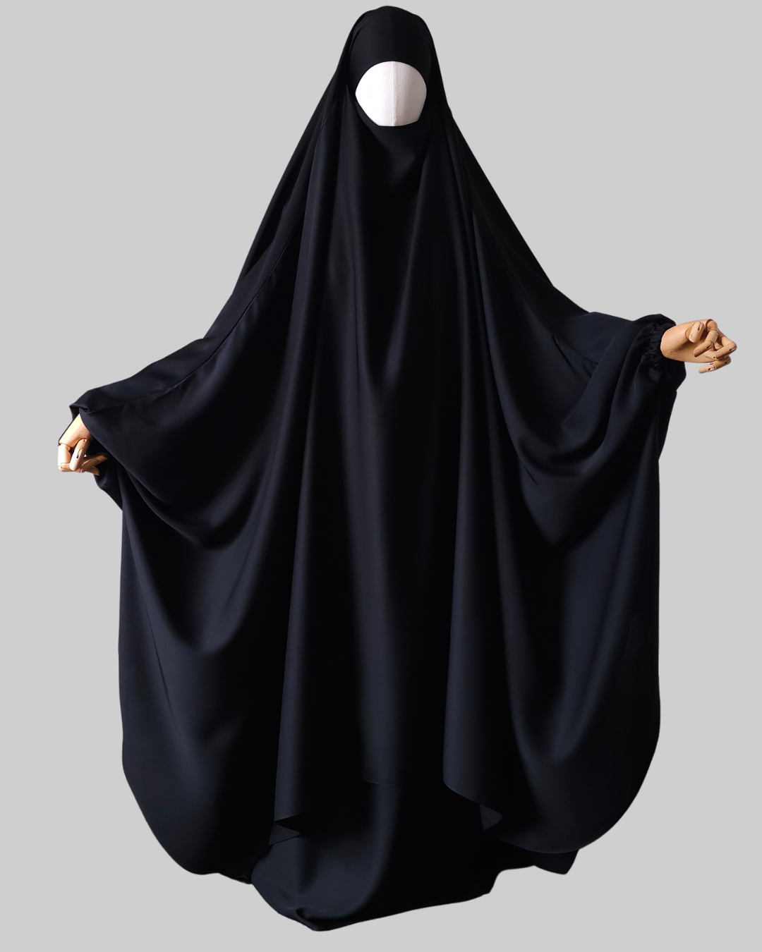 BIG WIDE 2 PIECE JILBAB NIDA BLACK - BUTTERFLY