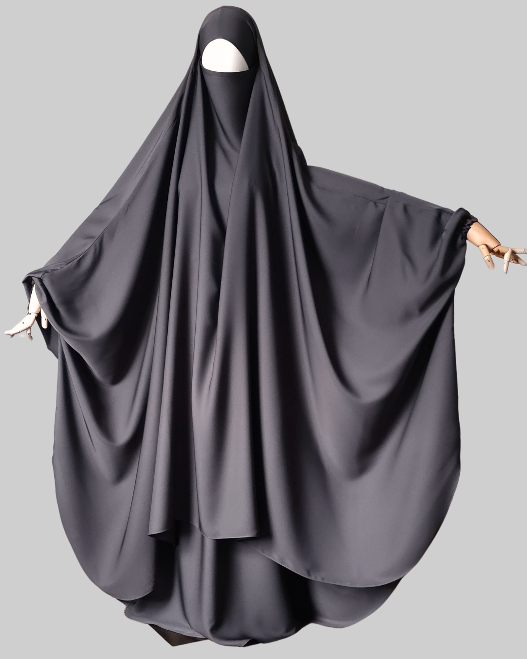 BIG WIDE 2 PIECE JILBAB NIDA CHARCOAL - BUTTERFLY