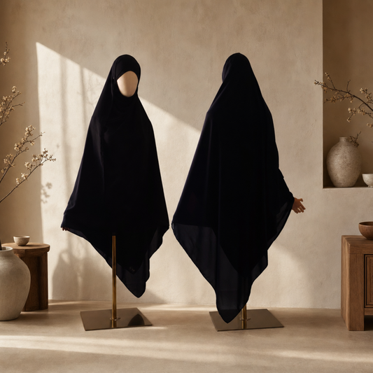 TIE BACK EXTRA LARGE SHAYLA HIJAB  - MAXI HIJAB - WOOL CHIFFON