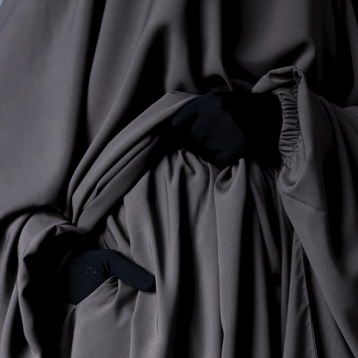 BIG WIDE 2 PIECE JILBAB NIDA CHARCOAL - BUTTERFLY