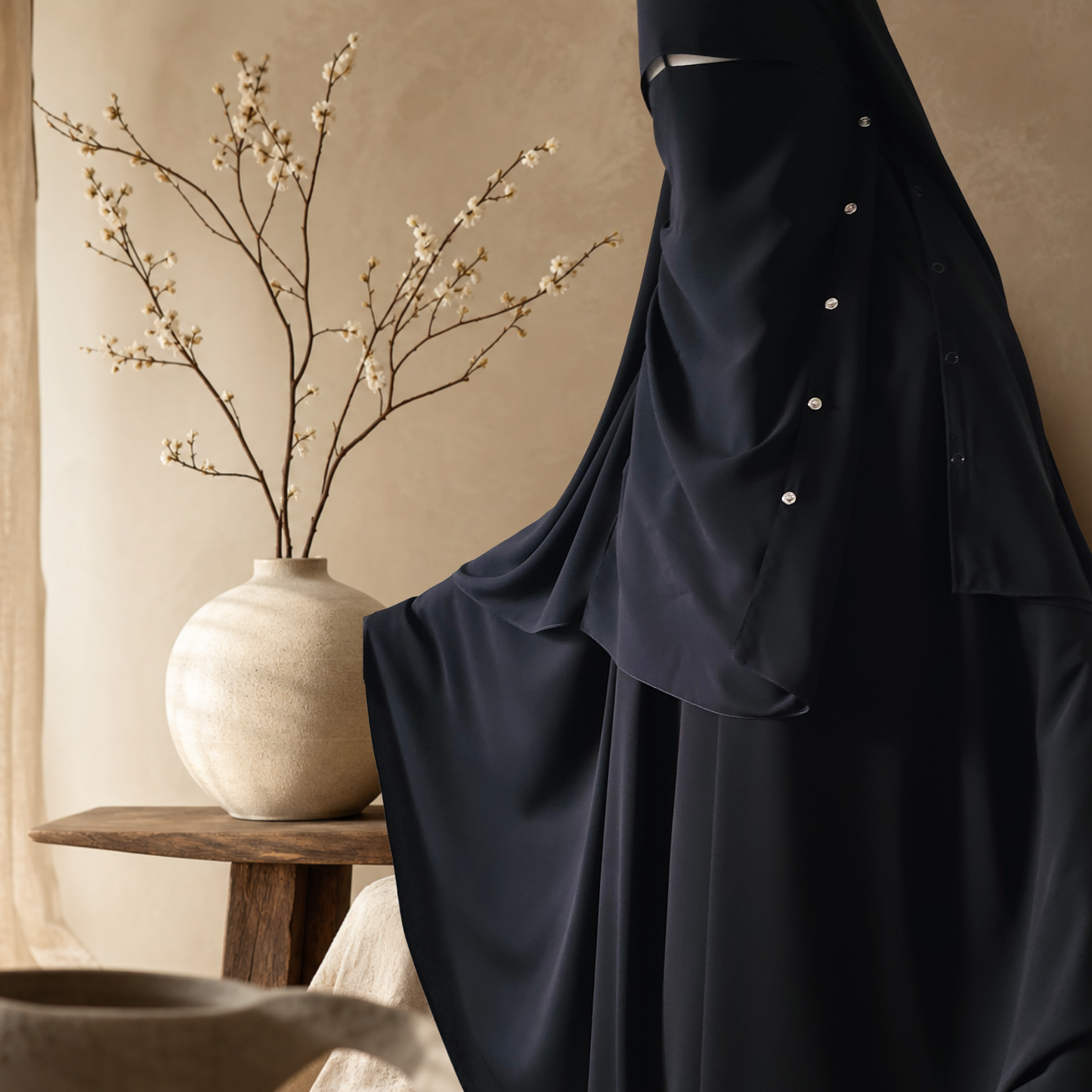 ASEELAH NIQAB - 3 LAYERS - NO PINCH & NOSE STRING - EYE FLAP
