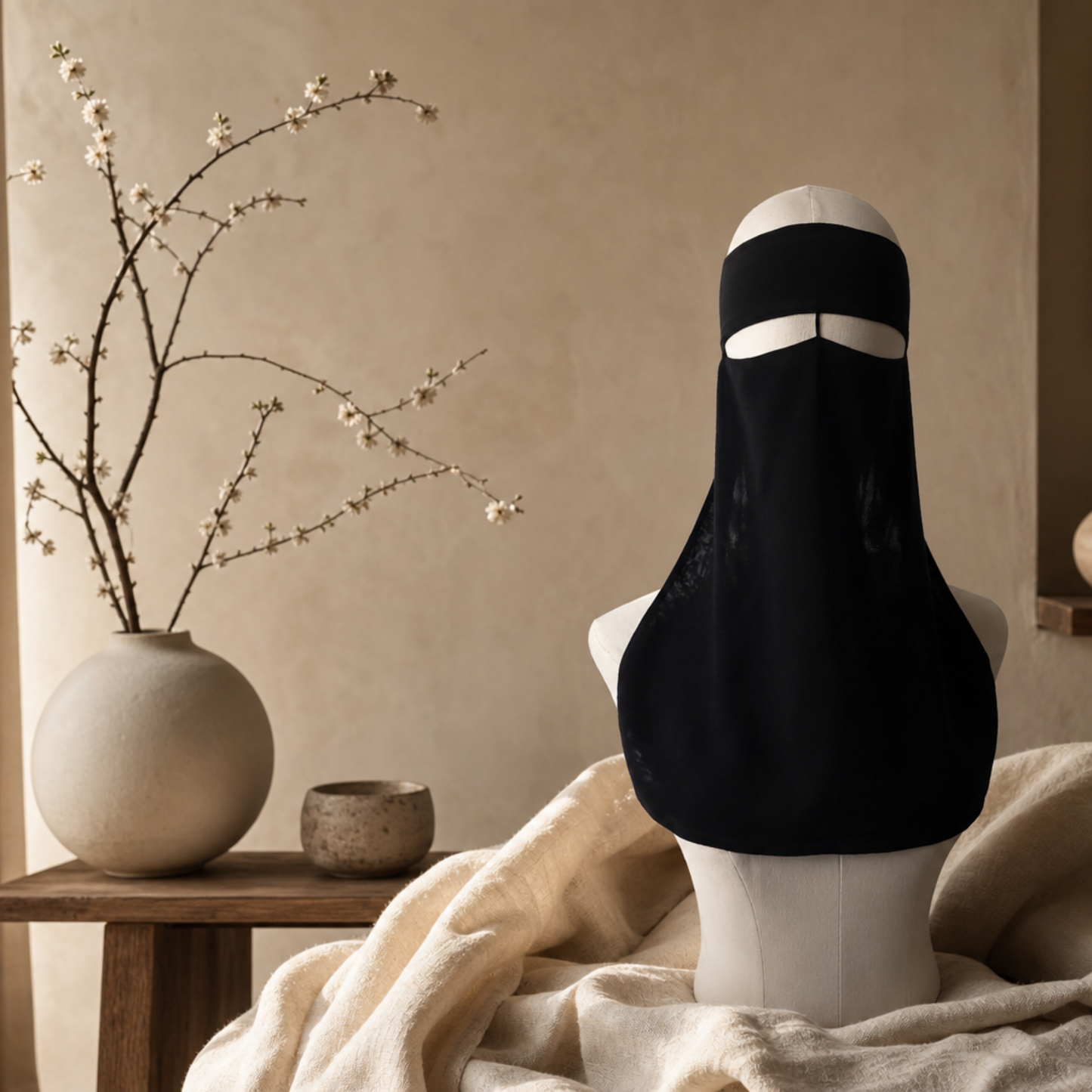 MEDIUM 1 LAYER NIQAB WITH NOSE STRING