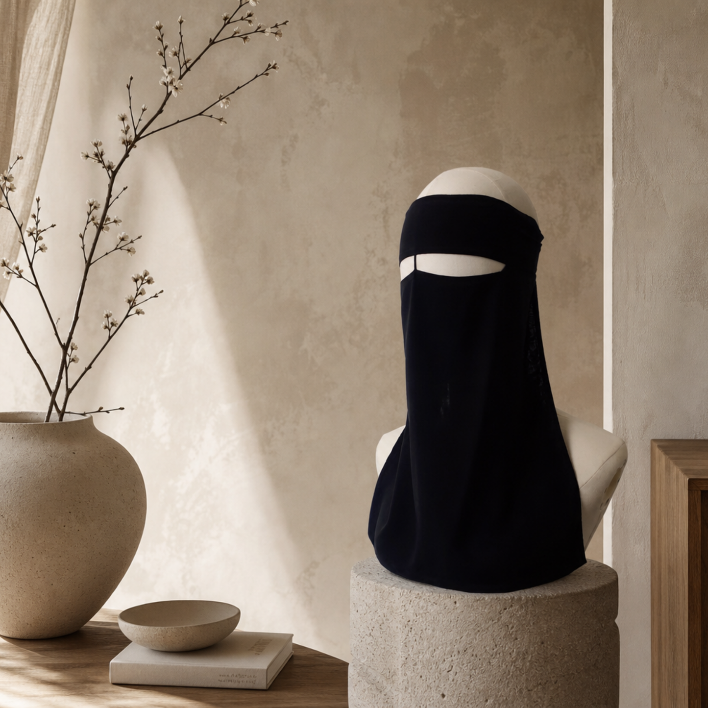 MEDIUM 1 LAYER NIQAB WITH NOSE STRING