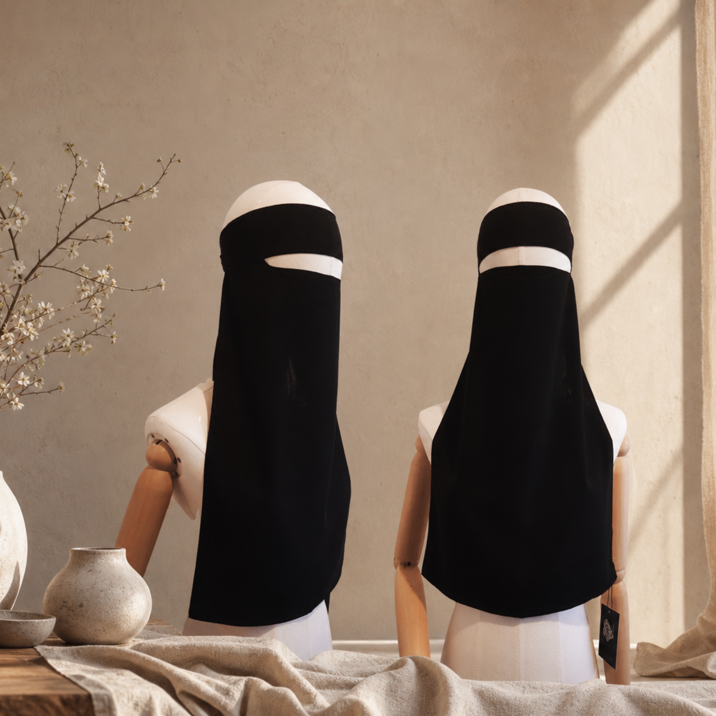 20″  LONG 1 LAYER NIQAB - NO PINCH