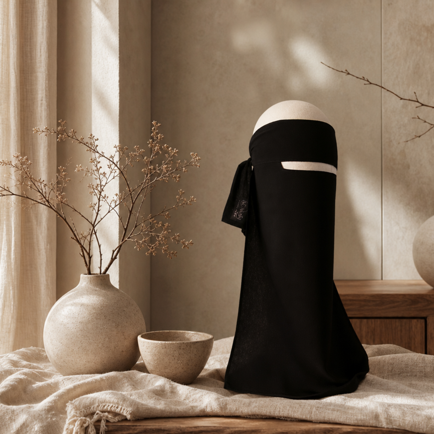 MEDIUM 1 LAYER NIQAB - NO PINCH - 14.5"
