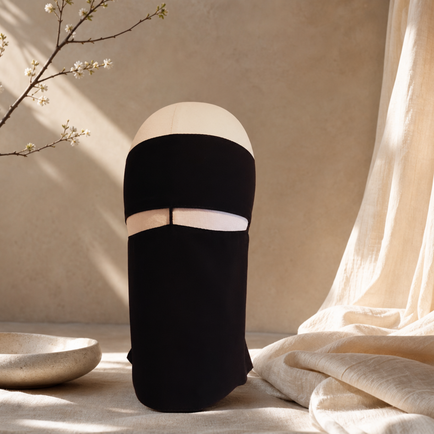 EXTRA SHORT 1 LAYER NIQAB WITH NOSE STRING