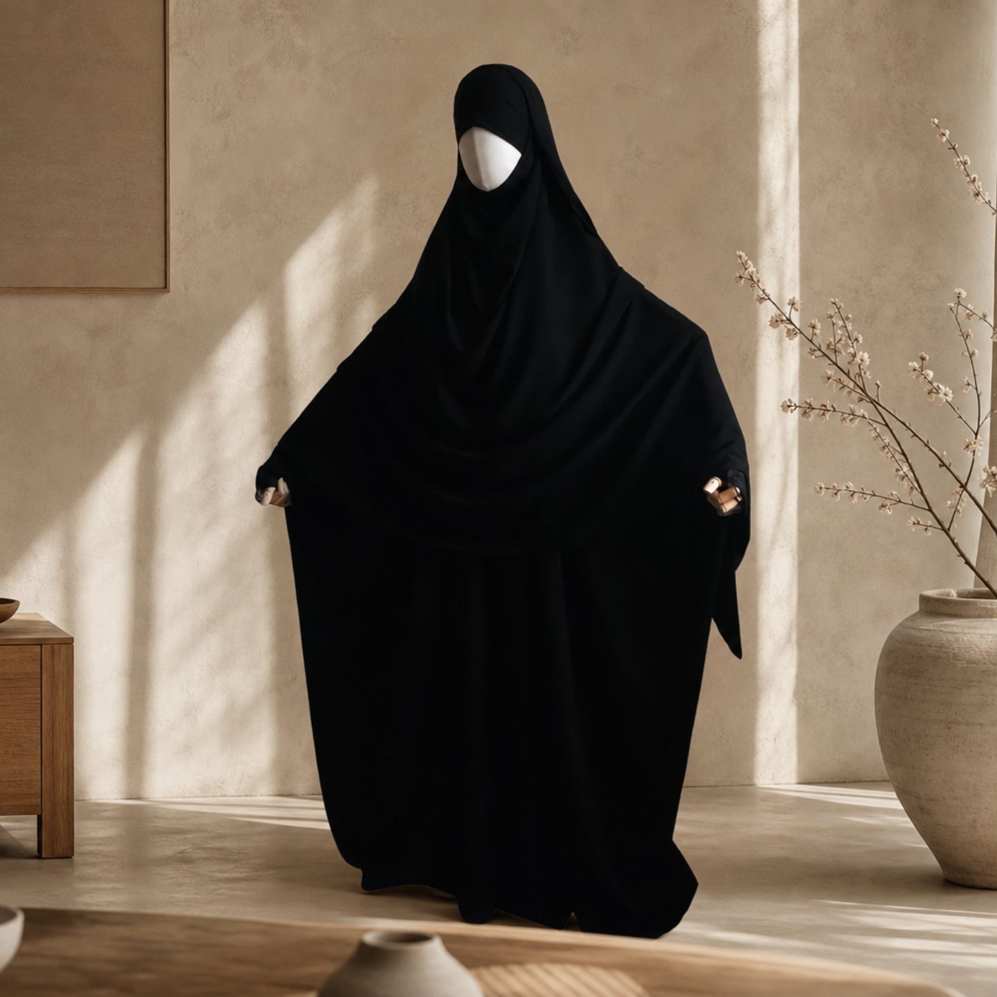 TIE BACK MALAKI SHAYLA HIJAB  - WOOL PEACH