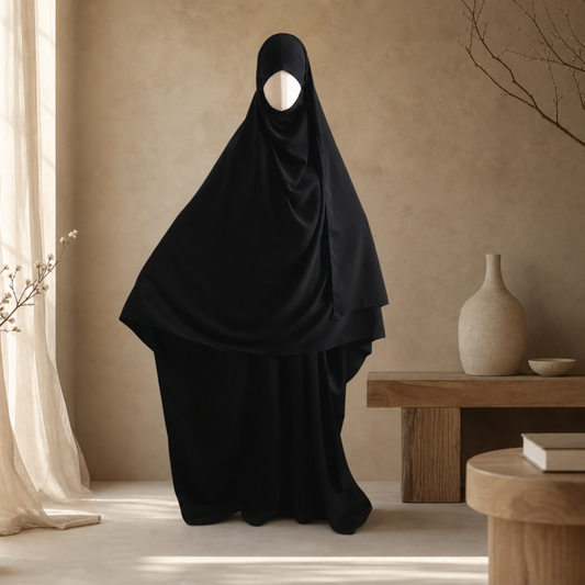 TIE BACK MALAKI SHAYLA HIJAB  - WOOL PEACH