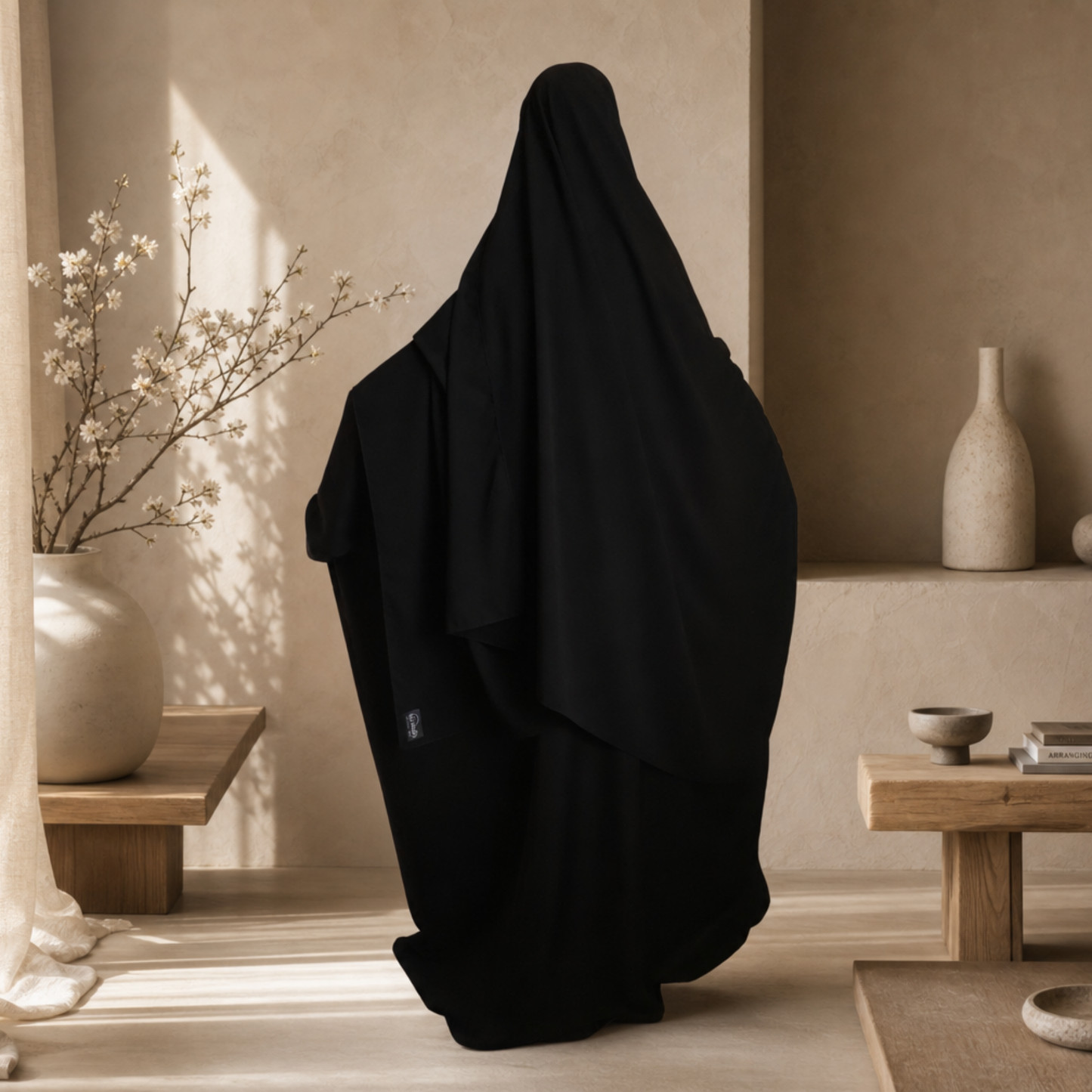 TIE BACK MALAKI SHAYLA HIJAB  - WOOL PEACH