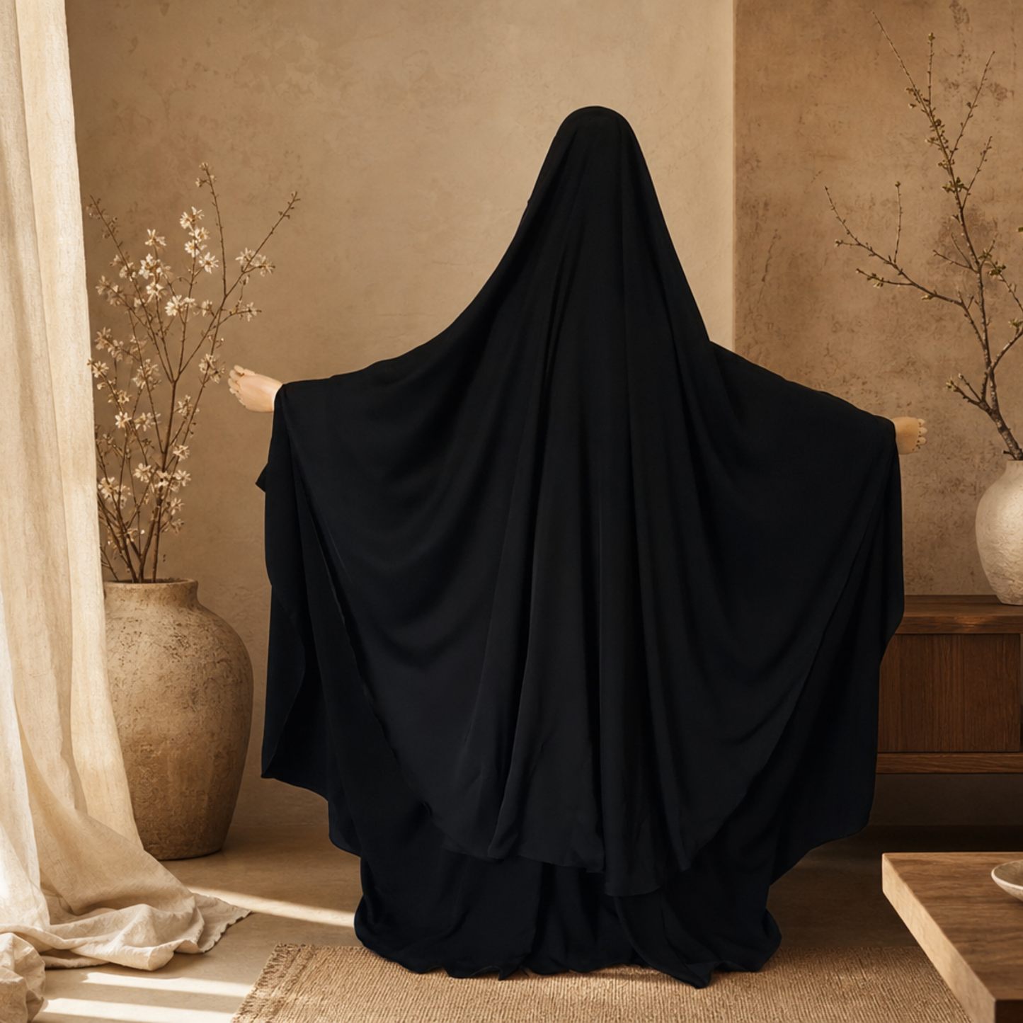 KHIMAR SOTRA - ROUND, EXTRA WIDE - BLACK