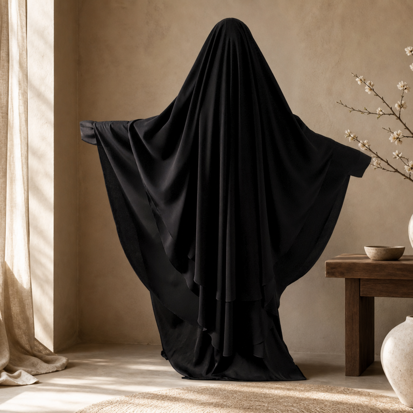 ASEELAH NIQAB - 3 LAYERS - NO PINCH & NOSE STRING - EYE FLAP