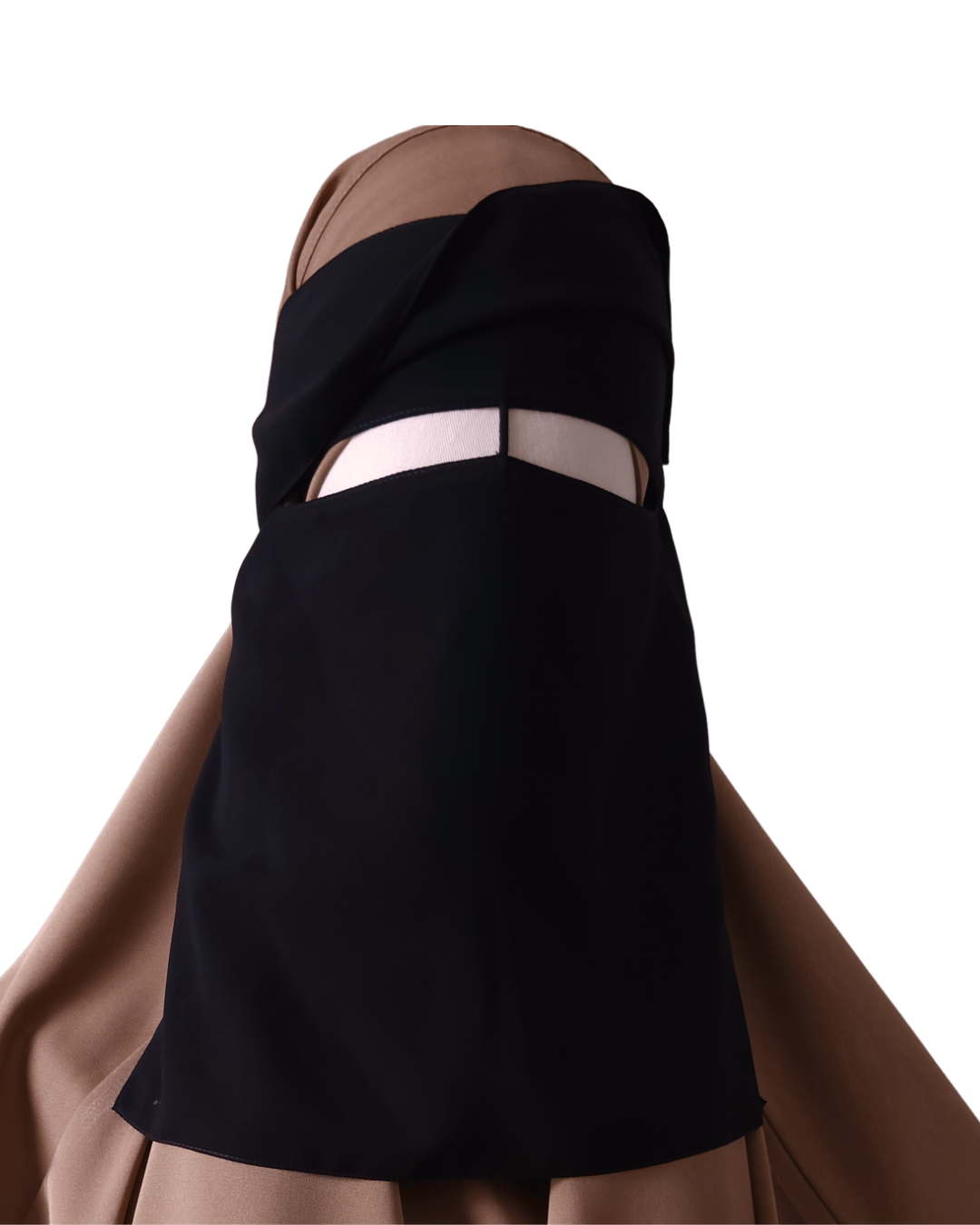 SHORT 1 LAYER NIQAB WITH EYE FLAP & NOSE STRING