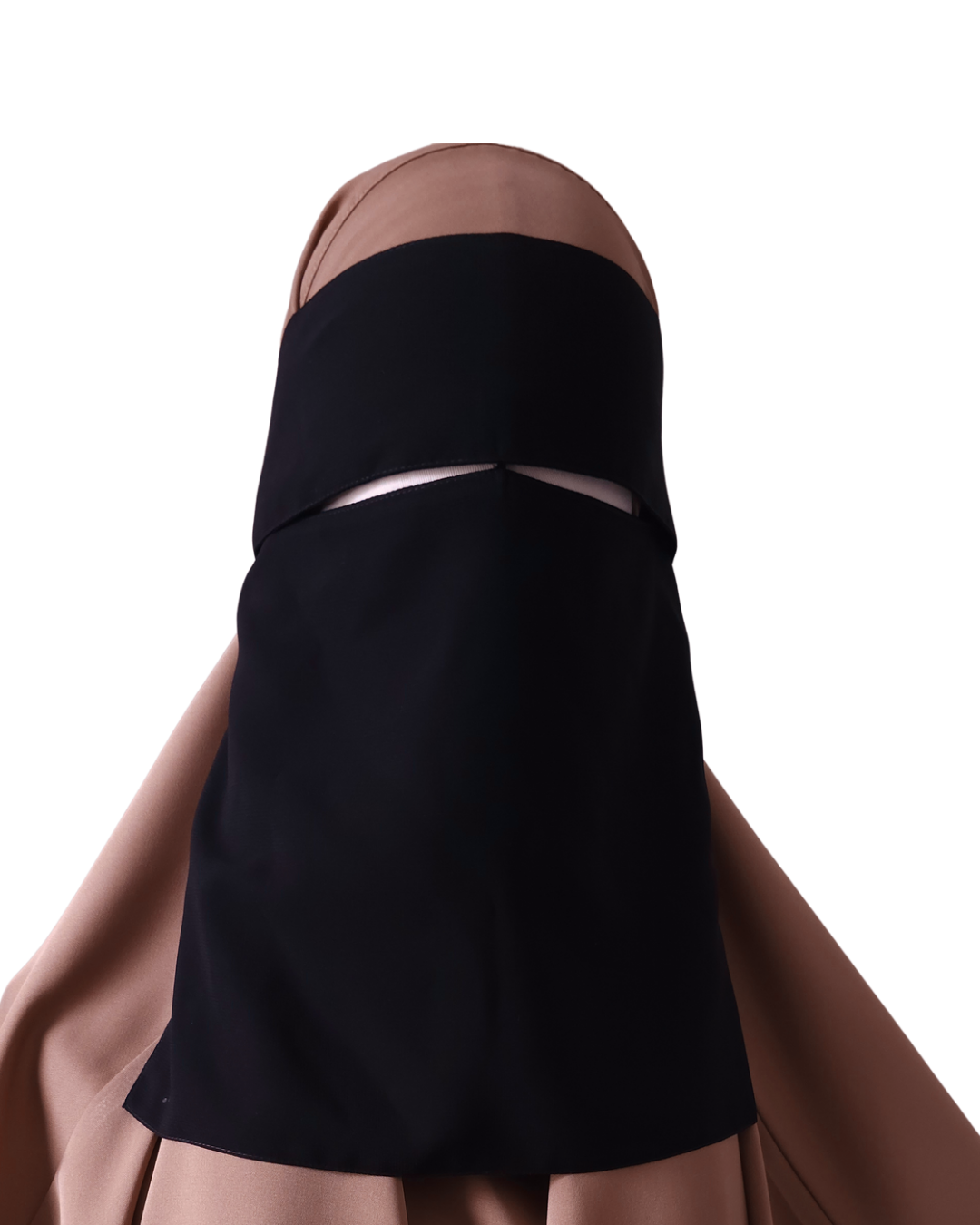 SHORT 1 LAYER NIQAB WITH EYE FLAP & NOSE STRING
