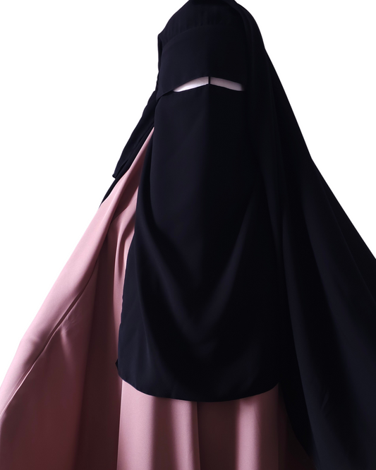 EXTRA LONG 3 LAYERS NIQAB WITH NOSE STRING & EYE FLAP