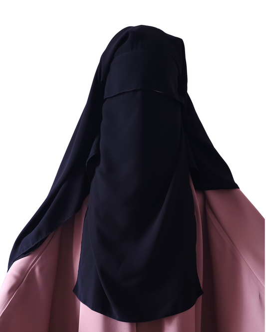 EXTRA LONG 3 LAYERS NIQAB WITH NOSE STRING & EYE FLAP