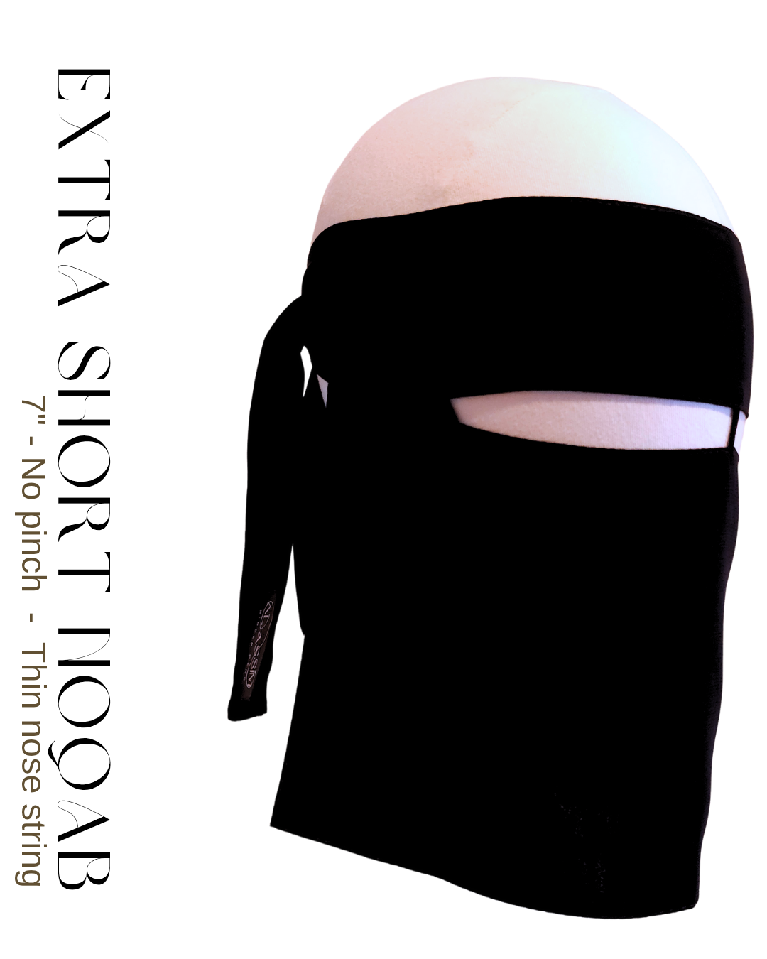 EXTRA SHORT 1 LAYER NIQAB WITH NOSE STRING