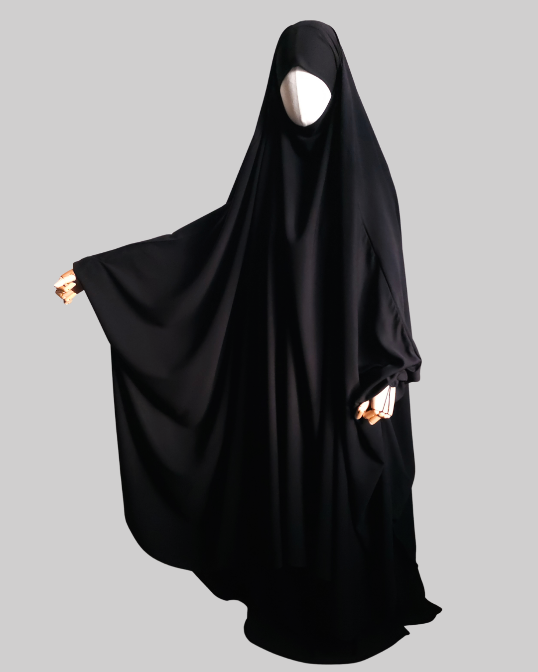 BIG WIDE 2 PIECE JILBAB BLACK - BUTTERFLY