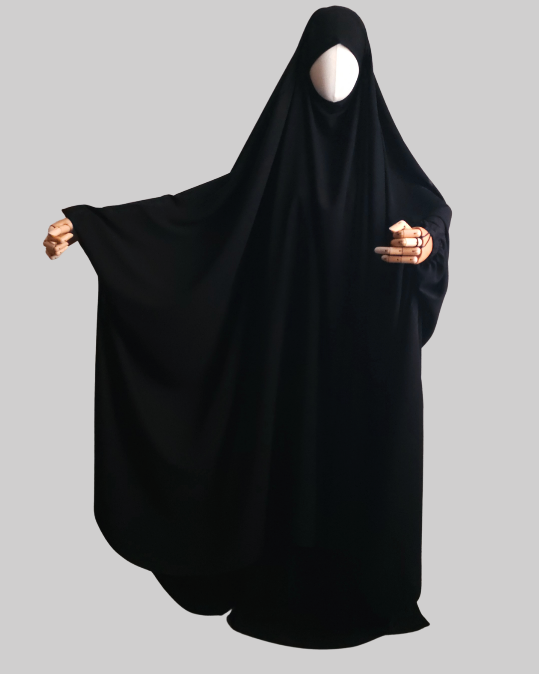 BIG WIDE 2 PIECE JILBAB BLACK - BUTTERFLY