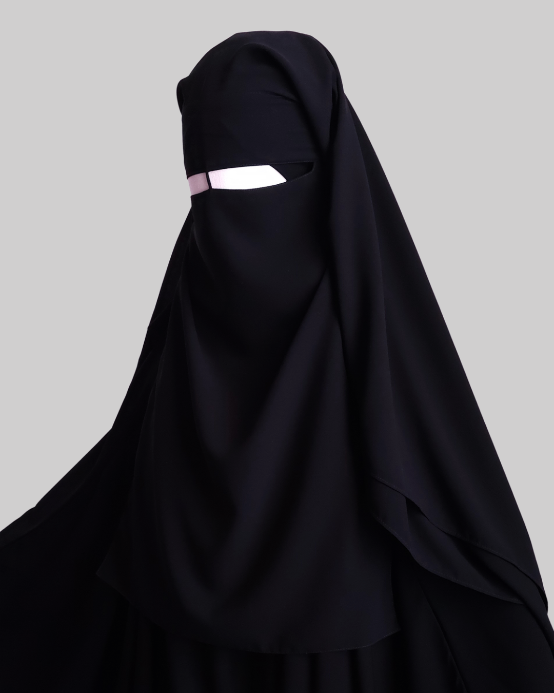 EXTRA LONG 3 LAYERS NIQAB WITH NOSE STRING