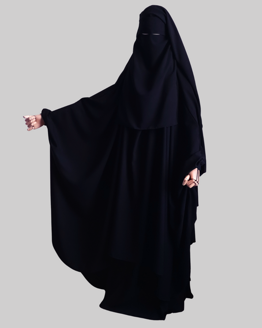 EXTRA LONG 3 LAYERS NIQAB WITH NOSE STRING & EYE FLAP