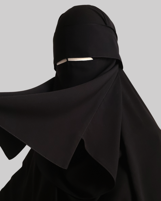 EATING NIQAB - MEDIUM 1 LAYER WITH EYE FLAP & NOSE STRING
