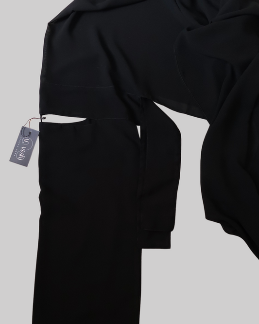 EXTRA LONG 2 LAYERS NIQAB WITH NOSE STRING